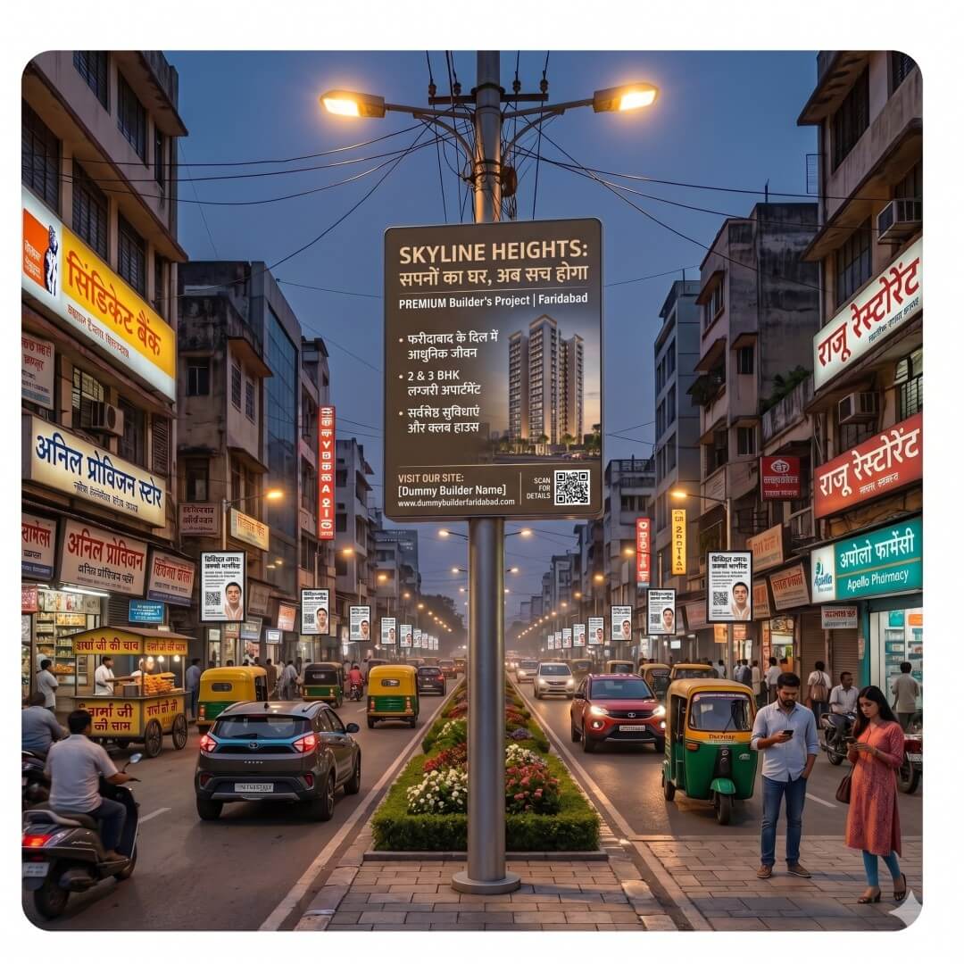 pole kiosk advertising in gurgaon