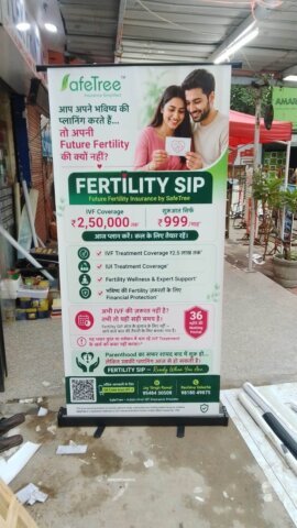safetree flex printed roll up standee gurgaon