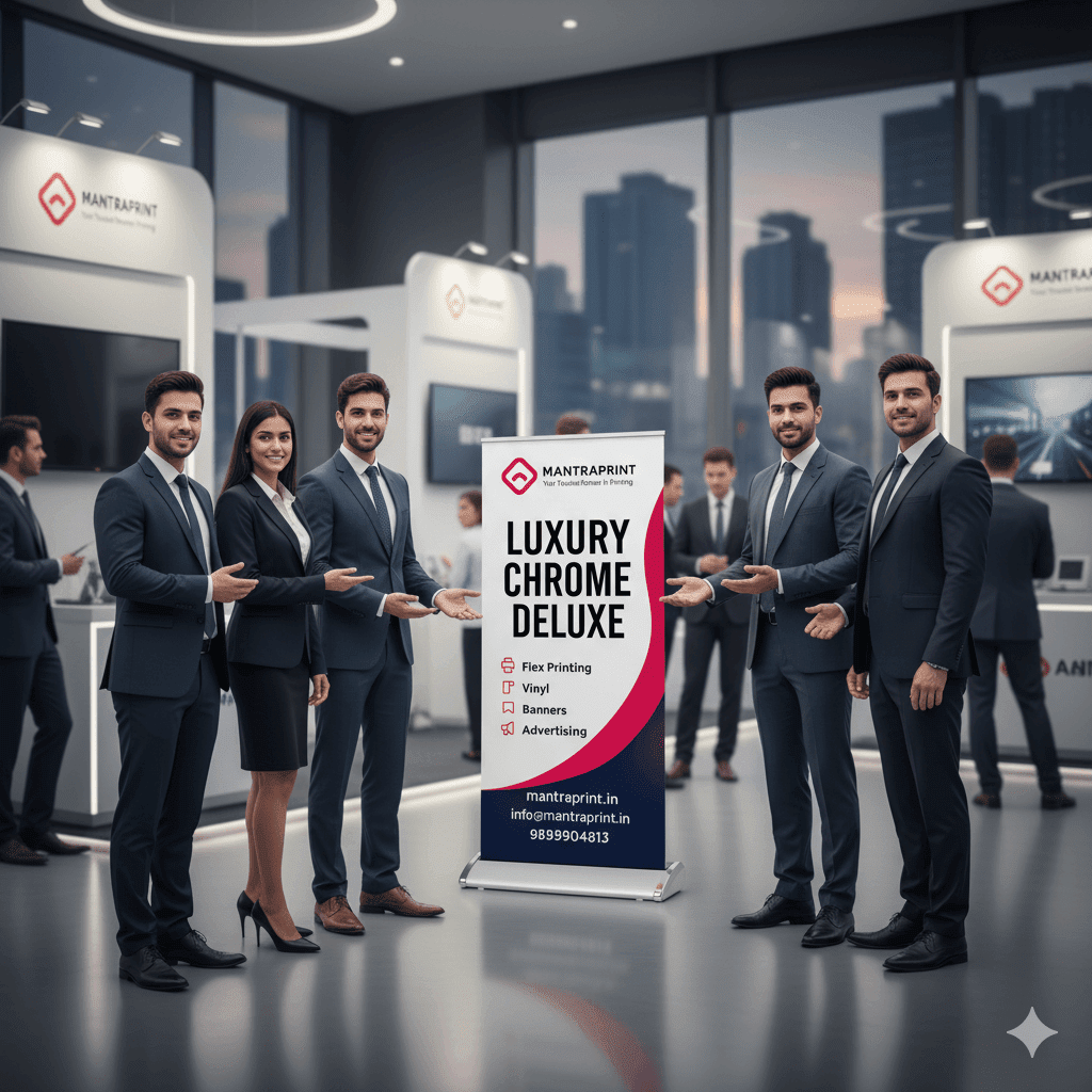 Luxury Chrome Deluxe Roll Up Standee