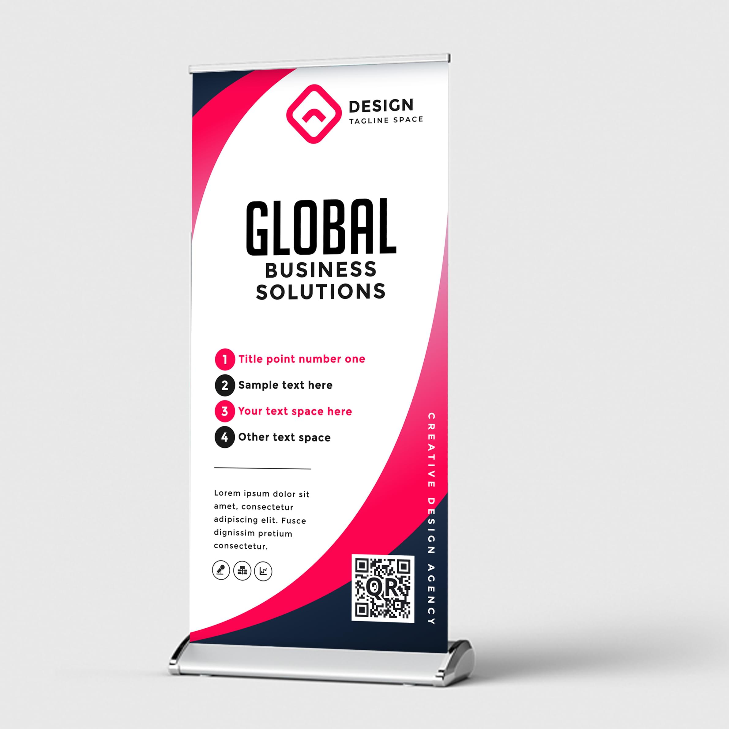 chrome deluxe roll up standee