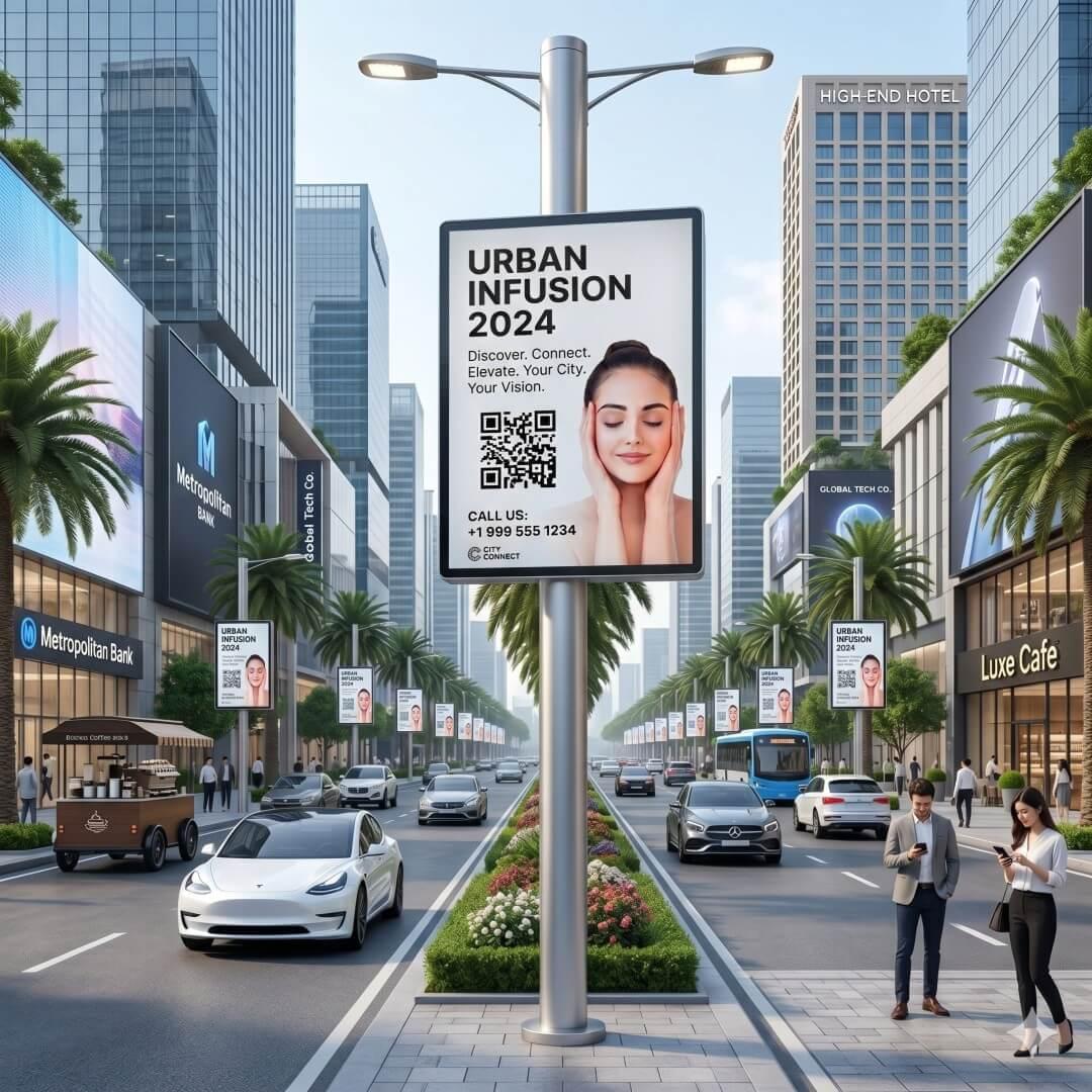 pole kiosk advertising in gurgaon